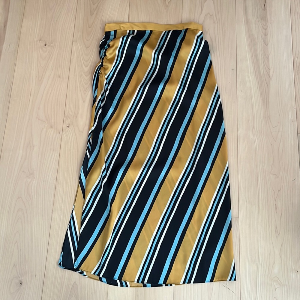 Zara Stripe Satin Maxi Skirt